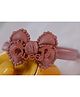 BABY Charm Queen Text Designed Bow Applique Detailed Headband - Peach