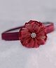 BABY Charm Floral Applique Detailed Stones Embellished Headband - Maroon