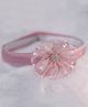 BABY Charm Floral Applique Detailed & Rhinestones Embellished Headband - Baby Pink