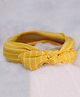 BABY Charm Striped & Bow Applique Detailed Headband - Yellow