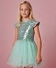 Cherry Crumble By Nitt Hyman Woven Cap Sleeves Sequins Embellished Dress - Mint
