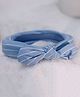BABY Charm Striped & Bow Applique Detailed Headband - Sky Blue
