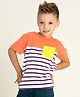 Cherry Crumble By Nitt Hyman Knit Half Sleeves Striped Tee - Multi Colour