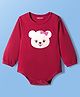 Babyoye 100% Cotton Interlock Knit with Eco Jiva Finish Full Sleeves Onesie with Teddy Bear Print - Red