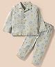 Zero Sinker Knit Full Sleeves Co-ords Night Suit with Robot Print - Light Green