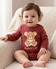 Babyoye 100% Cotton Interlock Knit with Eco Jiva Finish Full Sleeves Onesie with Teddy Bear Print - Brown
