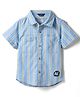 INFINITY Cotton Woven Half Sleeves Striped Shirt - Blue