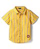 INFINITY Cotton Woven Half Sleeves Striped Shirt - Yellow