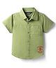 INFINITY Cotton Woven Half Sleeves 9 Number Printed Shirt - Leaf Green