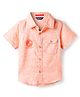 INFINITY Cotton Woven Half Sleeves 05 Number Printed Slub Shirt - Light Orange
