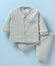 Zero Knitted Full Sleeves Night Suit with Vehicle Print - Light Blue