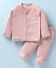 Zero Knitted Full Sleeves Night Suit with Bunny Print - Pink