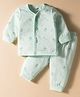 Zero Sinker Knit Full Sleeves Night Suit with Animal Print - Sea Green