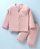 Zero Knitted Full Sleeves Night Suit with Bunny Print - Pink