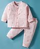 Zero Sinker Knit Full Sleeves Night Suit with Animal Print - Pink