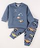 Zero Fleece Knit Full Sleeves Fleece Winter Wear Suit with Animal Print - Red