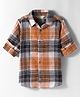Primo Gino Cotton Woven Yarn Dyed Full Sleeve Check Shirt - Orange