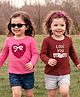Babyoye 100% Cotton Knit With Eco Jiva Finish Full Sleeves T-Shirts with Heart Print Pack of 2 - Maroon & Dark Pink