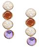 La Flamor Drop Earrings  1 Pair, Gold Plated with Stones & Crystal Accents, ER-049 - 20 g