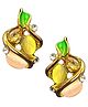 La Flamor Floral Drop Earrings  1 Pair, Gold Plated with Crystal & Stones Accents, ER-053, 15 g