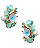 La Flamor Floral Drop Earrings  1 Pair, Gold Plated with Crystal & Stones Accents, ER-052, 15 g