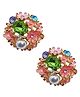 La Flamor Drop Earrings  1 Pair, Rose Gold with Crystal & Pearl Accents, ER-046 - 20 g
