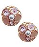 La Flamor Drop Earrings  1 Pair, Rose Gold with Crystal & Pearl Accents, ER-045 - 20 g