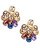 La Flamor Drop Earrings  1 Pair, Rose Gold with Gemstones, ER-047 - 20 g