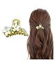 La Flamor Claw Hair Clip  1 Piece, Golden Metal with Rhinestones & Pearls,HA-028