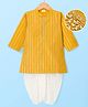 Babyhug Woven Full Sleeves  Kurta Dhoti Set with Embroidered Neck & Self Design - Mustard