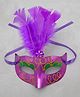 Halloween Masquerade Party Mask with Feather - Purple