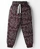 Smarty Boys Sinker Knit Full Length Lounge Pant With Text Print - Wine