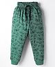 Smarty Boys Sinker Knit Lounge Pant With Skate Board Print - Dark Green