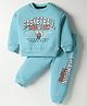 Smarty Boys Looper Knit Full Sleeves Night Suit with Text Print - Light Blue