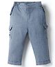 Ollypop Woven Full Length Solid Colour Trouser With Pockets - Blue