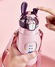 SANJARY Stainless Steel Water Bottle Hot and Cold Cute theme Water Bottle with Straw, Leather Cover and Strap for kids 530 ml color design may vary