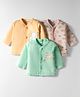 Tango Interlock Knit Full Sleeves Jhablas with Animal Print Pack of 3 - Mustered Green & Light Peach