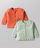 Tango Interlock Knit Full Sleeves Jhablas with Animal Print Pack of 2 - Light Green & Orange