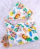 Babyhug Cotton Knit Hooded  Wrapper With Animal Print L 75 x B 70 cm - Yellow