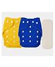 Sparkle Joy Free Size Reusable Cloth Diaper With Insert Pad 2 Pcs Diaper With 1 Pcs Insert Pad - Yellow & Blue