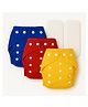 Sparkle Joy Free Size Reusable Cloth Diaper With Insert Pad 3 Pcs Diaper With 2 Pcs Insert- Blue,Red,Yellow