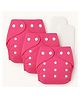 Sparkle Joy Free Size Reusable Cloth Diaper With Insert Pad 3 Pcs Diaper With 2 Pcs Insert- Pink
