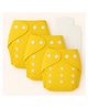 Sparkle Joy Free Size Reusable Cloth Diaper With Insert Pad 3 Pcs Diaper With 2 Pcs Insert- Yellow