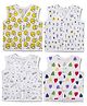 The Boo Boo Club Muslin Woven Set Of 4 Sleeveless Ducks & Hearts Printed Jhablas - White