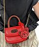 Bembika Teddy Applique Detailed Crossbody Sling Bag - Red