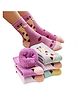 Bembika Pack Of 5 Giraffe & Polka Dots Designed Anti Skid Socks - Multi Colour
