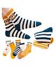 Bembika Cotton Pack Of 5 Striped & Animal Designed Anti Skid Socks - Multi Colour