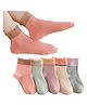 Bembika Cotton Pack Of 5 Ribbed Anti Skid Socks - Multi Colour