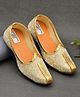 Little Palz Damask Embroidered Slip On Mojaris - Golden