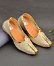 Little Palz Abstract Embroidered Slip On Mojaris - Golden